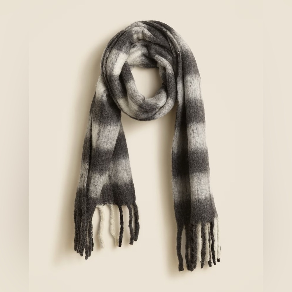 J. Crew Brushed Woven Scarf in Stripe - NWT